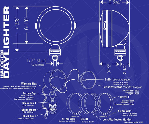 KC Hilites 6 Inch Daylighter Halogen Lights (MPN: 0238)