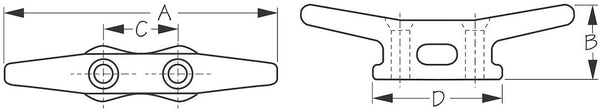 Sea-Dog Aluminum Rope Cleat (MPN: 046108-1)