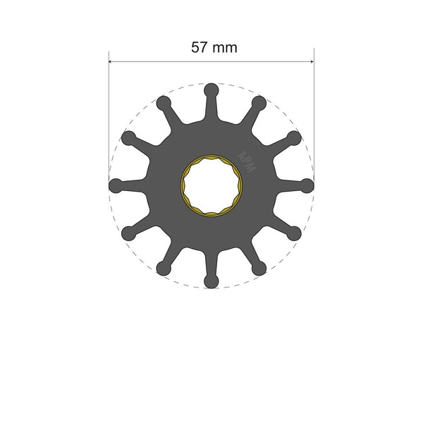 Albin Group Marine Water Pump Impeller (MPN: 06-01-037)