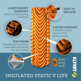 Klymit Insulated Static V Lite Sleeping Pad (MPN: 06I2OR03C)