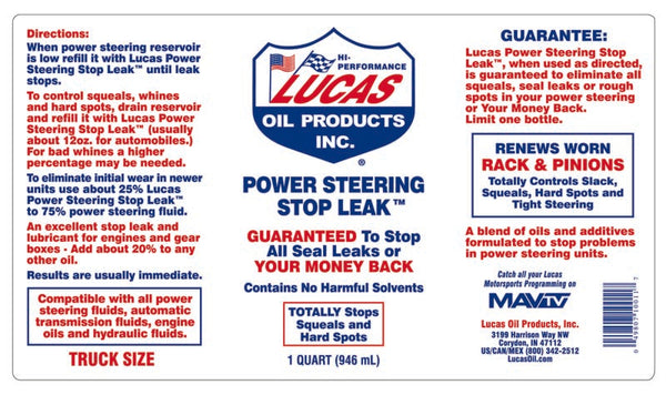 Lucas Oil Power Steering Fluid (MPN: 10011)