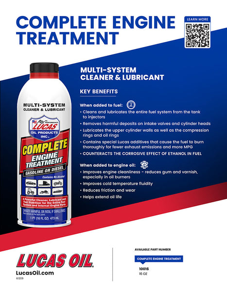 Lucas Oil Complete Engine Treatment (MPN: 10016)