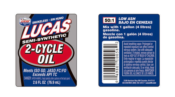 Lucas High Performance Semi-Synthetic 2-Cycle Oil (MPN: 10058)