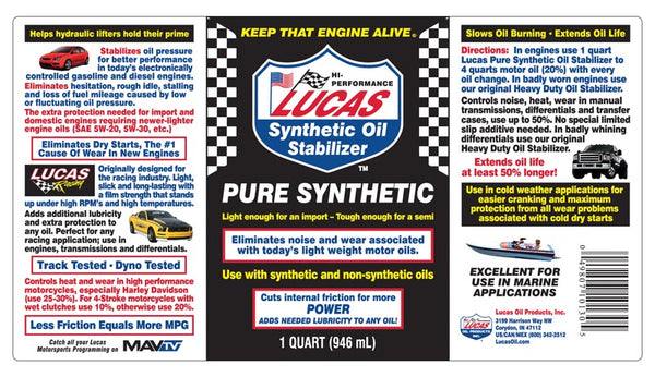 Lucas Oil Synthetic Oil Additive (MPN: 10130)