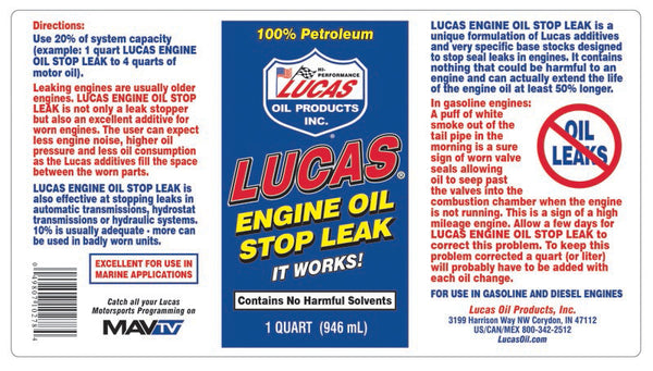 Lucas Oil Engine Oil Stop Leak (MPN: 10278)