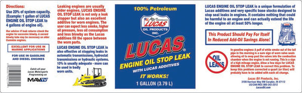 Lucas Oil Engine Oil Stop Leak (MPN: 10279)