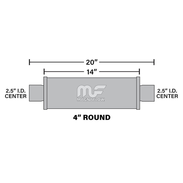MagnaFlow 4 Inch Round Straight-Through Muffler (MPN: 10416)