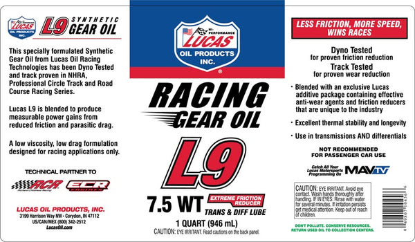 Lucas Oil Racing Gear Oil (MPN: 10456)
