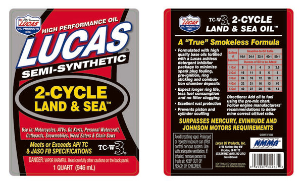 Lucas High Performance Semi-Synthetic 2-Cycle Oil (MPN: 10467)