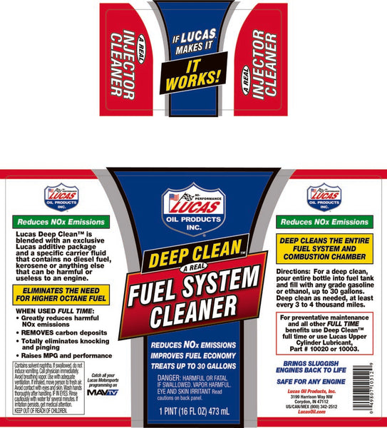 Lucas Deep Clean Fuel System Cleaner (MPN: 10512)