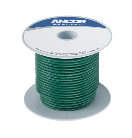 Ancor Marine Grade Primary Wire 12 Gauge 100 Feet Spool Green (MPN: 106310)