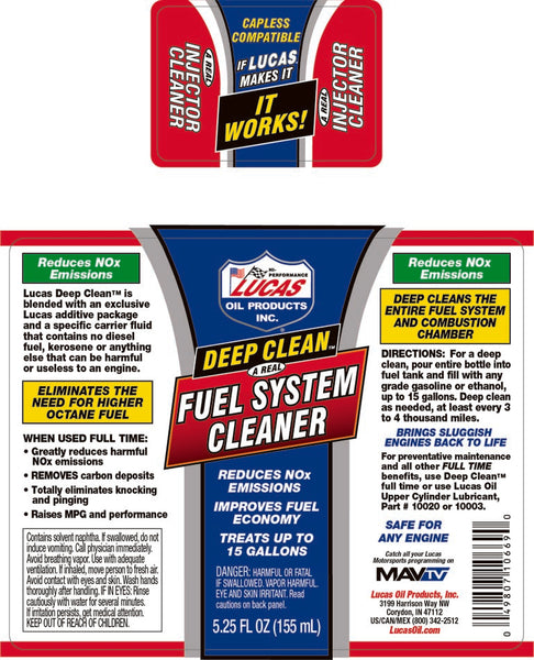 Lucas Deep Clean Fuel System Cleaner (MPN: 10669)