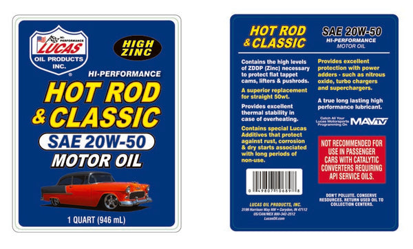 Lucas Oil Hot Rod and Classic Motor Oil (MPN: 10689)