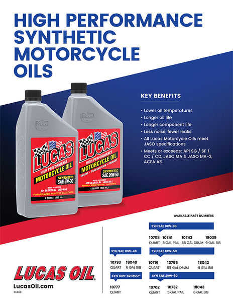 Lucas High Performance Motorcycle Oil (MPN: 10702)
