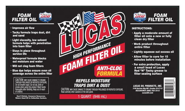 Lucas Oil Foam Filter Oil (MPN: 10798)