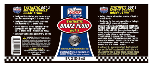 Lucas Brake Fluid (MPN: 10825)