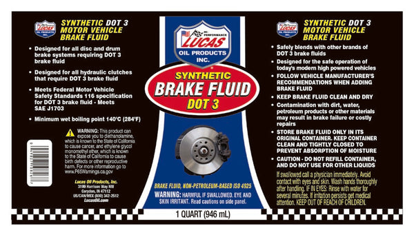 Lucas Brake Fluid (MPN: 10826)