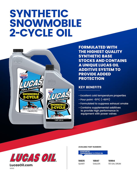 Lucas Synthetic 2-Cycle Snowmobile Oil (MPN: 10847)