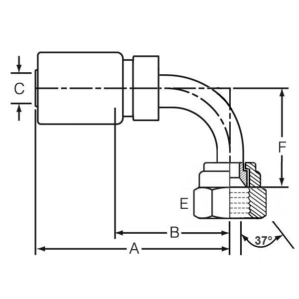 Dayco Hydraulic Permanent Crimp Fitting (MPN: 108602)