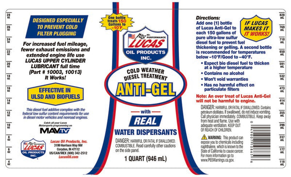 Lucas Oil Fuel Line Antifreeze (MPN: 10865)