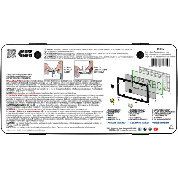 Cruiser Accessories Jeep License Plate Frame (MPN: 11055)