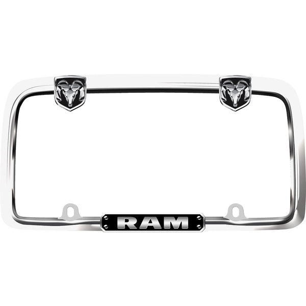 Cruiser License Plate Frame With Black Ram Logo (MPN: 11135)