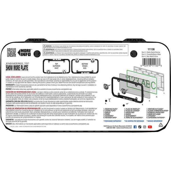 Cruiser Ram License Plate Frame (MPN: 11136)
