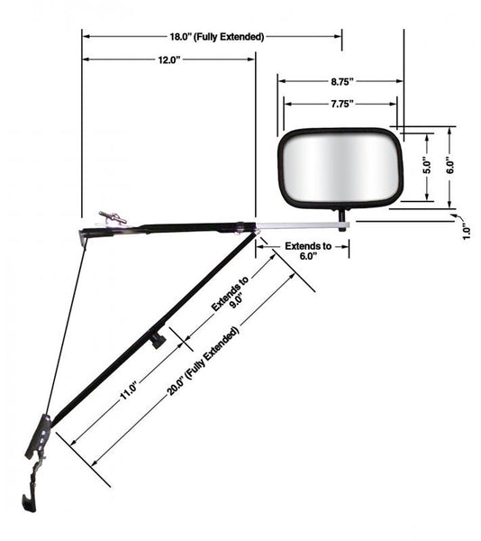 CIPA Door Mount Towing Mirror (MPN: 11650)