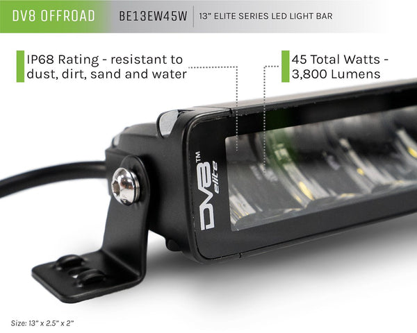 DV8 Offroad Elite Series LED Light Bar (MPN: BE13EW45W)