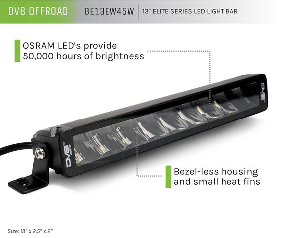 DV8 Offroad Elite Series LED Light Bar (MPN: BE13EW45W)