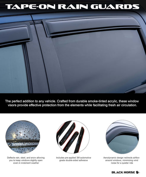 Black Horse Off Road Aerodynamic Tape-On Visors (MPN: 144711)