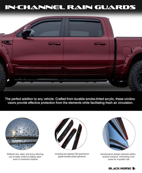 Black Horse Offroad Window Visors (MPN: 1494711IN)