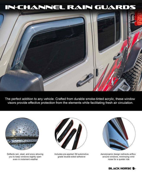 Black Horse Offroad Window Visors (MPN: 1494811IN)