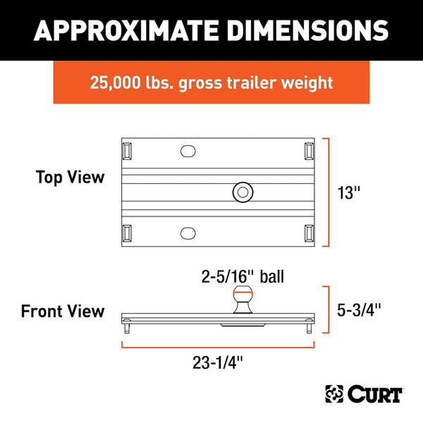 CURT Fifth Wheel Trailer Hitch Conversion Kit (MPN: 16055)
