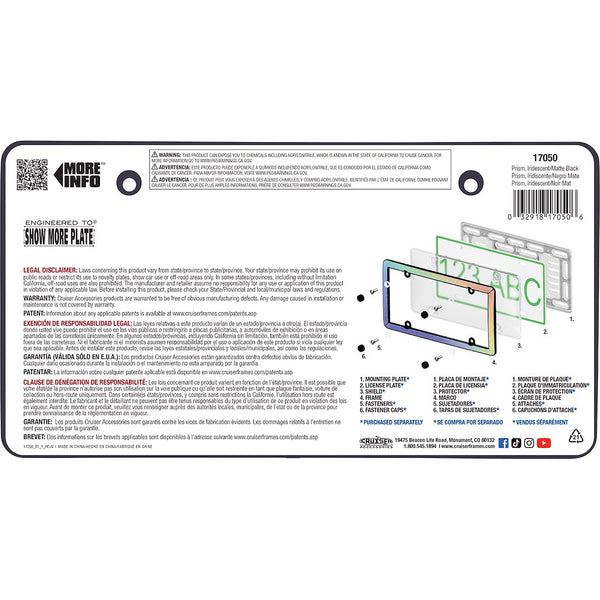 Cruiser Accessories License Plate Frame (MPN: 17050)