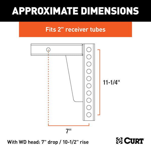 CURT Weight Distribution Hitch Shank (MPN: 17123)