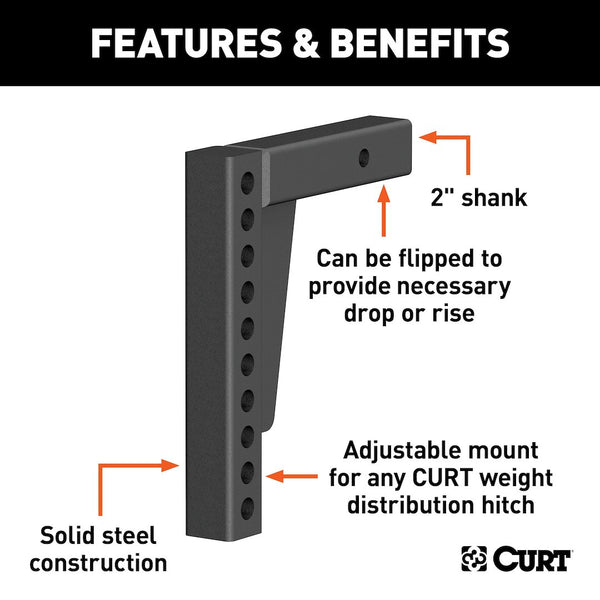 CURT Weight Distribution Hitch Shank (MPN: 17123)