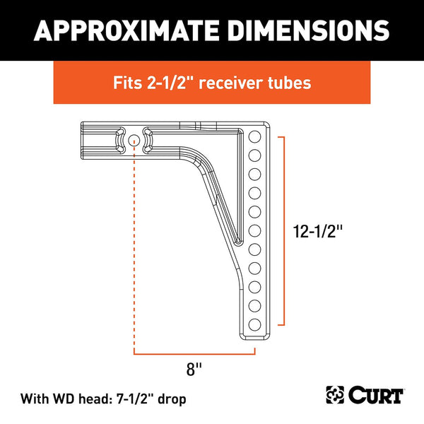 CURT Weight Distribution Hitch Shank (MPN: 17132)