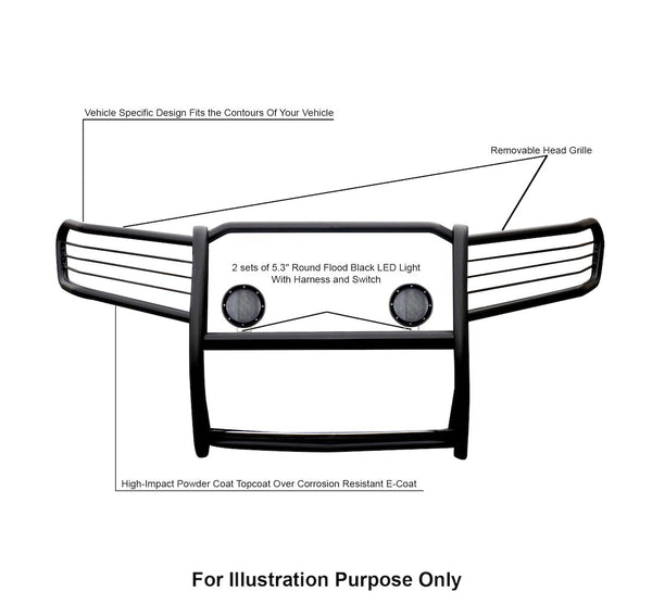 Black Horse Grille Guard Kit (MPN: 17A080202MA-PLFB)
