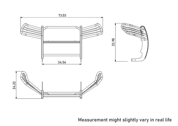 Black Horse Grille Guard Kit (MPN: 17A093904MSS-PLFB)