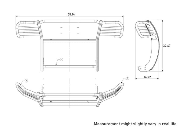 Black Horse Grille Guard Kit (MPN: 17A112100MA-PLFR)