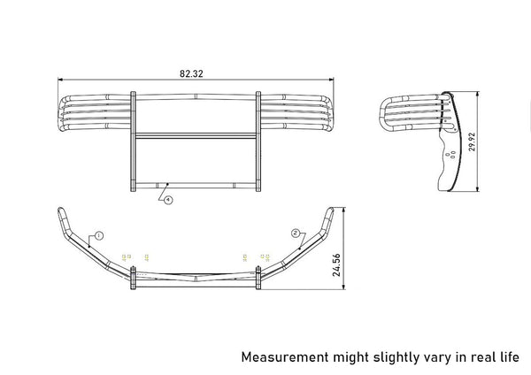 Black Horse Grille Guard Kit (MPN: 17DG105MA-PLFB)