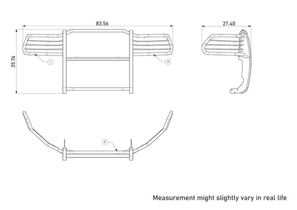 Black Horse Grille Guard Kit (MPN: 17DG109MA-PLFB)