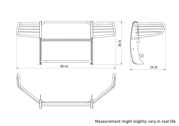 Black Horse Off Road Grille Guard (MPN: 17DG111MSS)