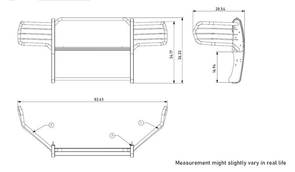 Black Horse Off Road Grille Guard (MPN: 17DG113MA)