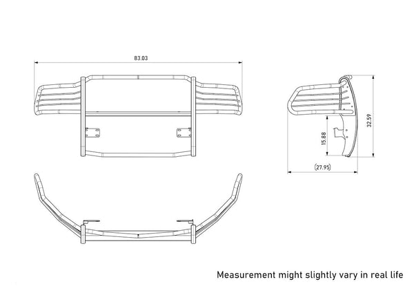 Black Horse Grille Guard Kit (MPN: 17DR01MA-PLFR)