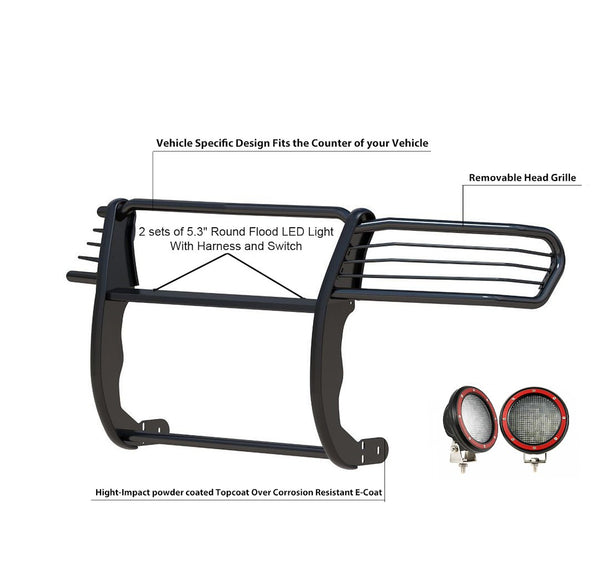 Black Horse Grille Guard Kit (MPN: 17DR01MA-PLFR)