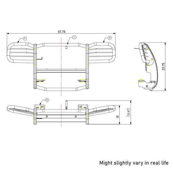 Black Horse Grille Guard Kit (MPN: 17EH26MA-PLFB)
