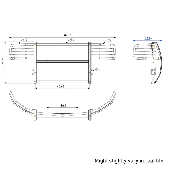 Black Horse Grille Guard Kit (MPN: 17FB23MA-PLFR)