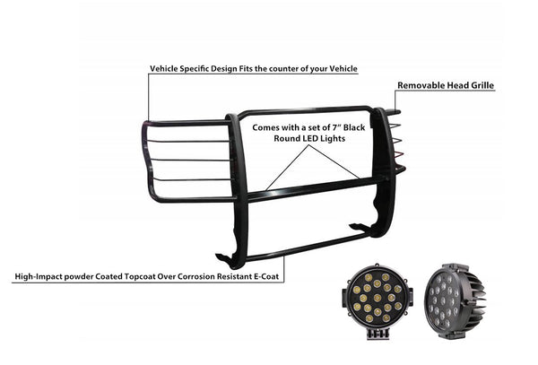 Black Horse Grille Guard Kit (MPN: 17FB28MA-PLB)